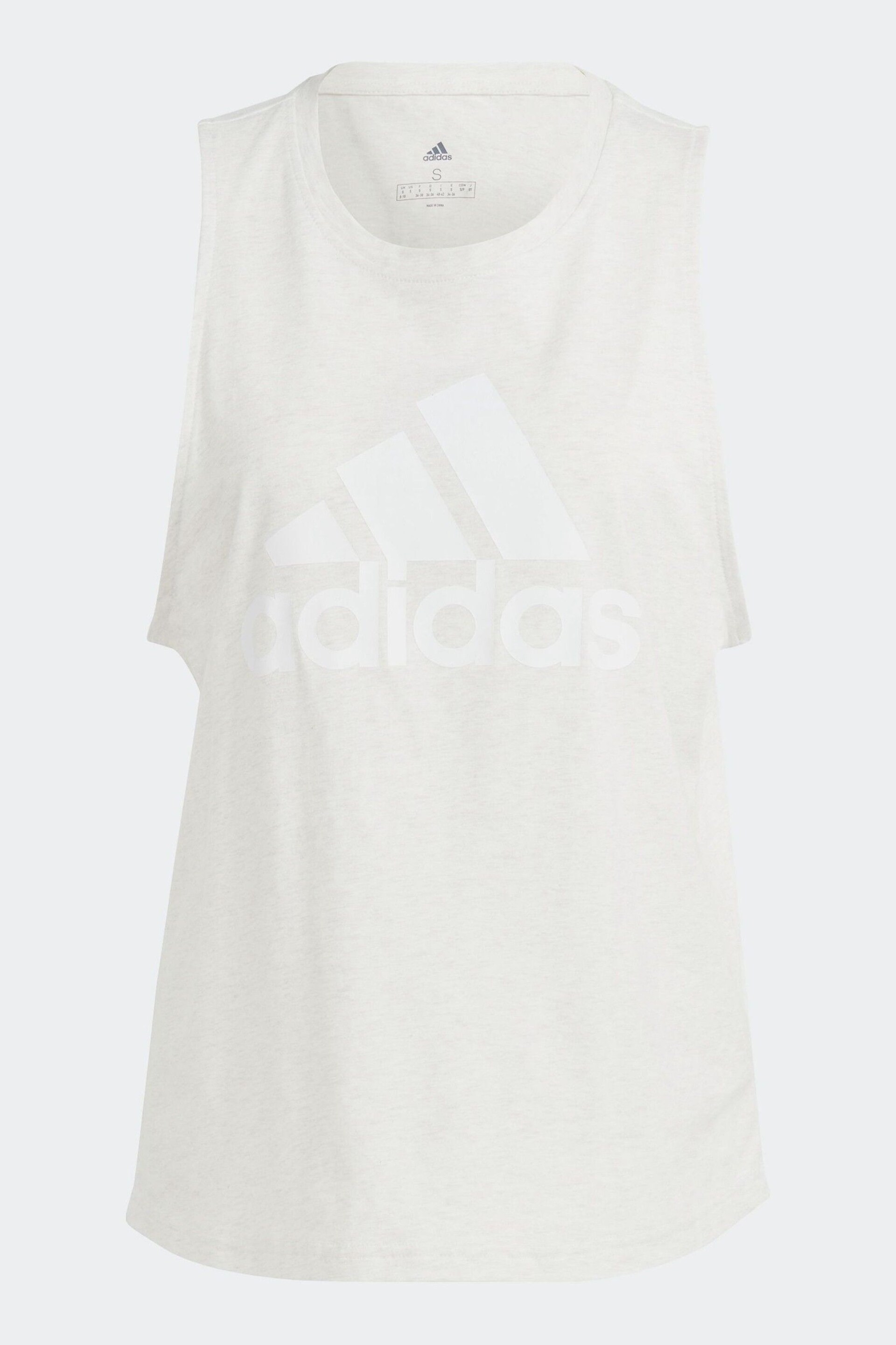 adidas White Essentials Big Logo Tank Top - Image 6 of 6