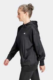 adidas Black Performance Training Hooded Sweat Top - Image 5 of 10