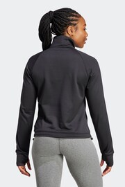 adidas Black Performance Training Aeroready Game & Go Quarter-zip Fleece Top - Image 2 of 7