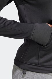 adidas Black Performance Training Aeroready Game & Go Quarter-zip Fleece Top - Image 6 of 7