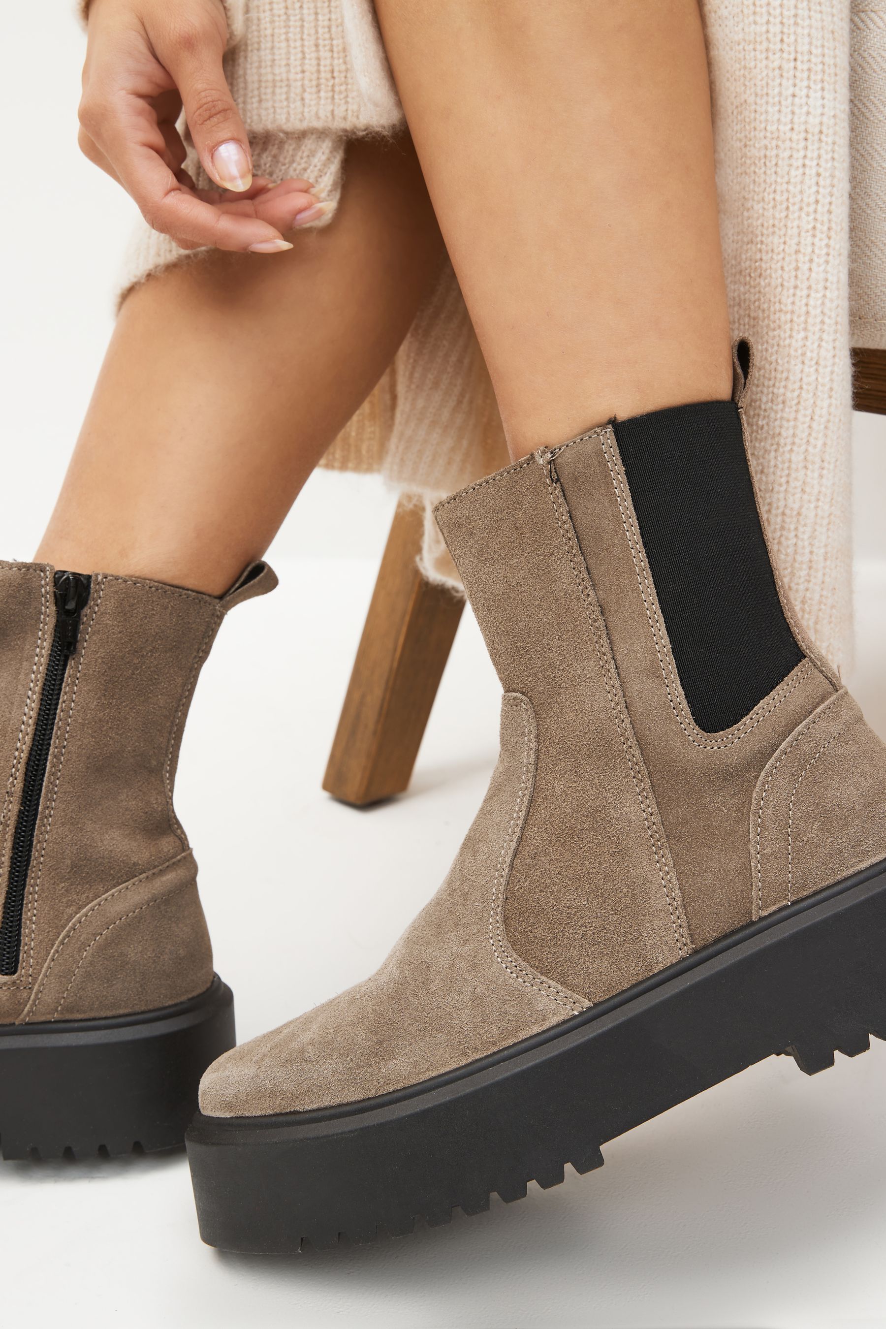 Flatform chunky boots cheap
