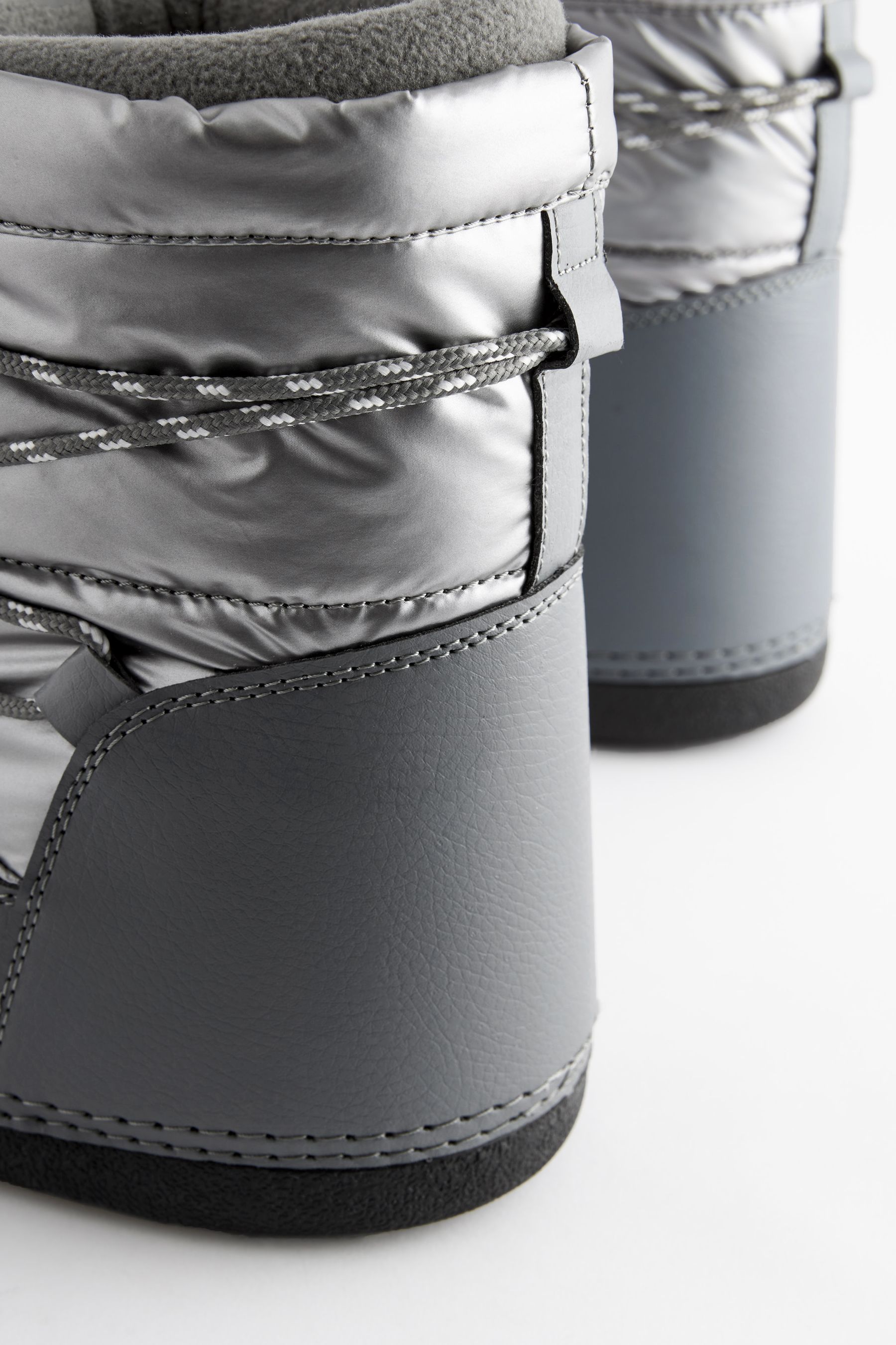 Buy Silver Fashion Padded Boots from Next Luxembourg