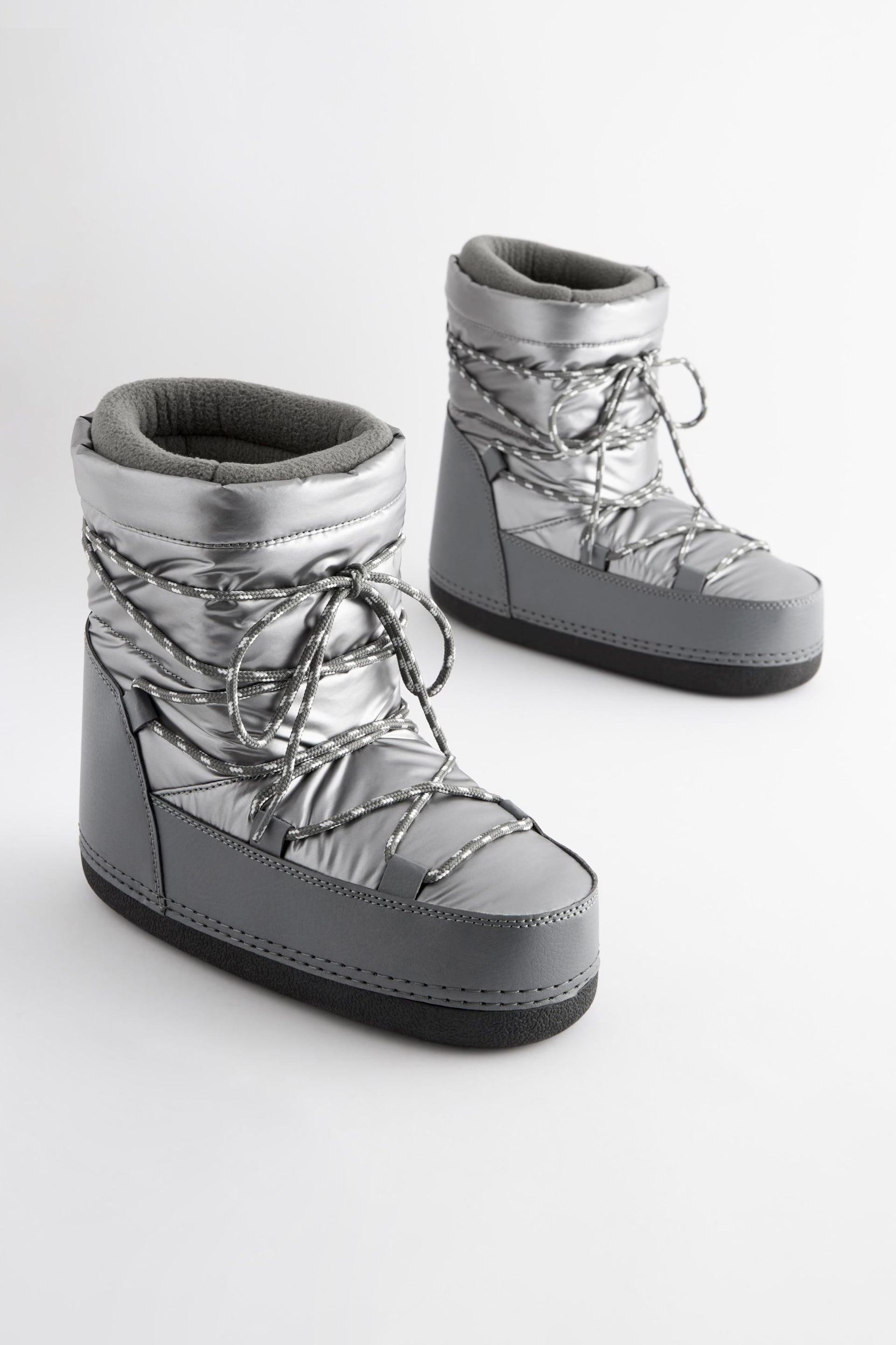 Silver Fashion Padded Boots - Image 5 of 10