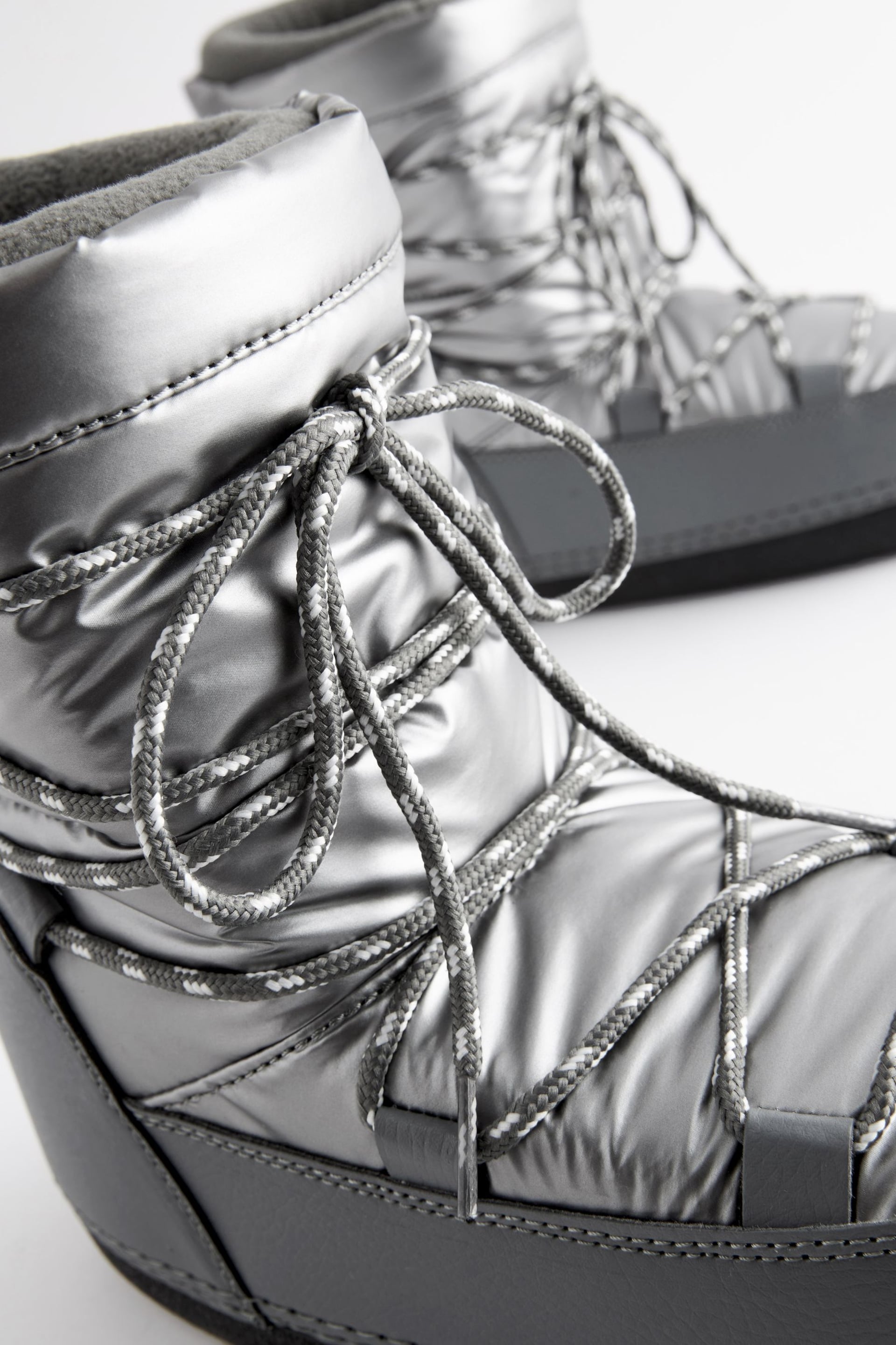 Silver Fashion Padded Boots - Image 7 of 10