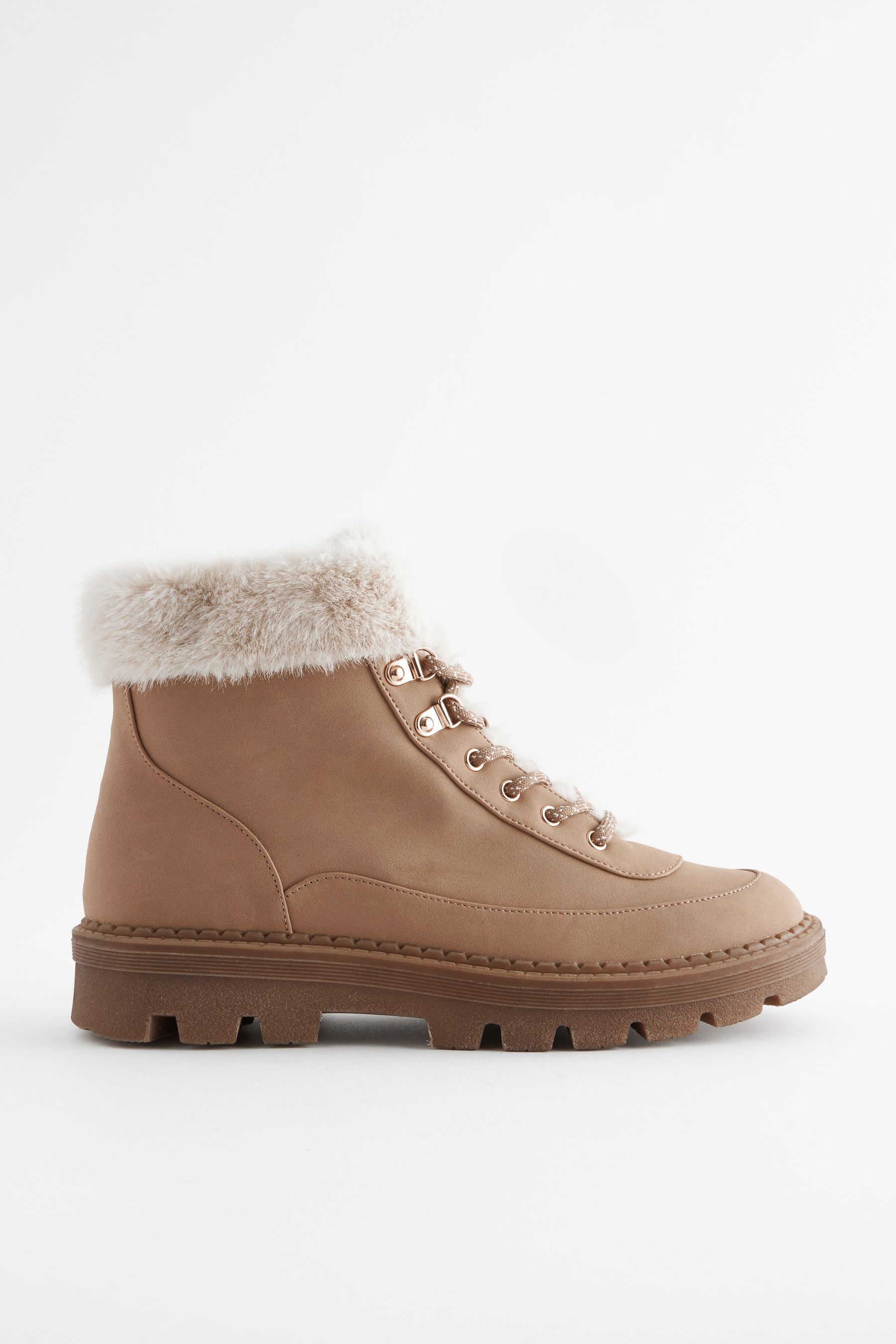 Fur lace up booties deals