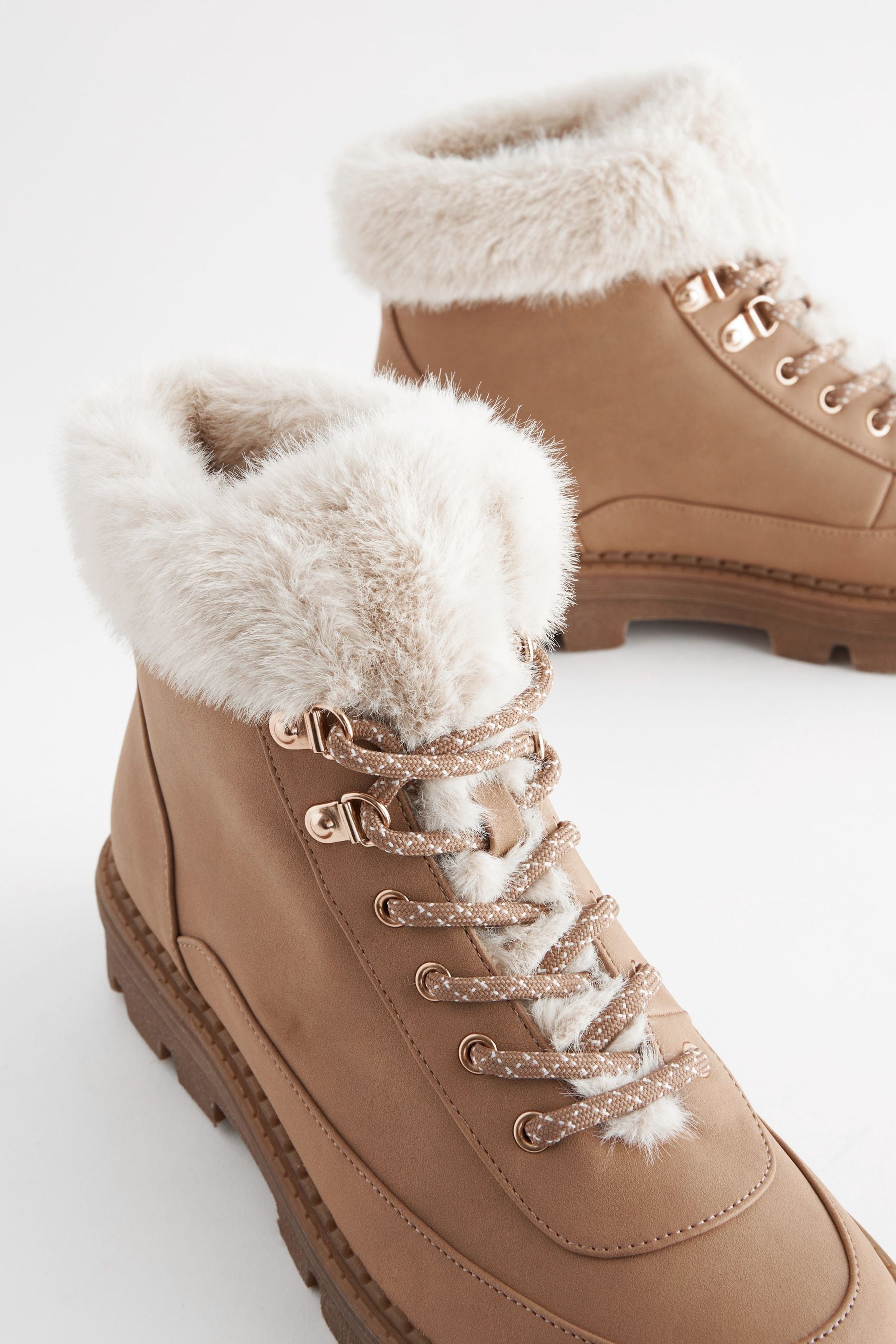 Fur lace up booties new arrivals