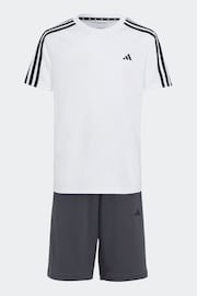 adidas White Sportswear Train Essentials Aeroready 3-Stripes Regular-Fit Training Set - Image 1 of 4