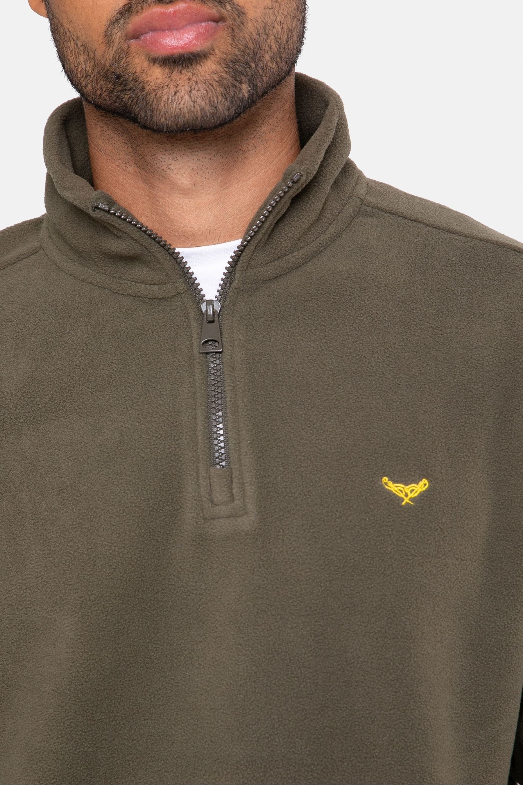 Buy Threadbare Khaki Quarter Zip Fleece Sweatshirt from Next Ireland