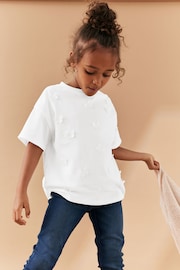 White Crochet Butterfly T-Shirt (3-16yrs) - Image 2 of 7