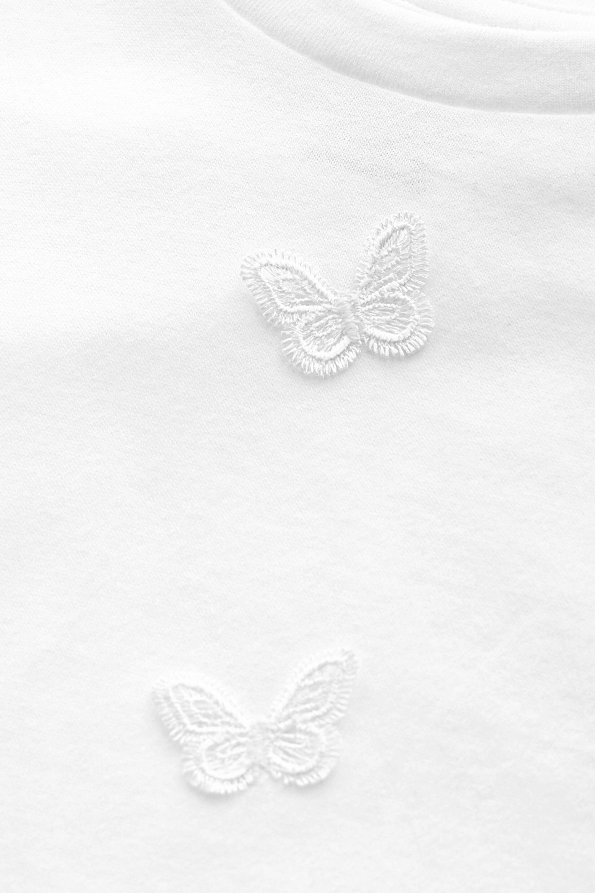 White Crochet Butterfly T-Shirt (3-16yrs) - Image 7 of 7
