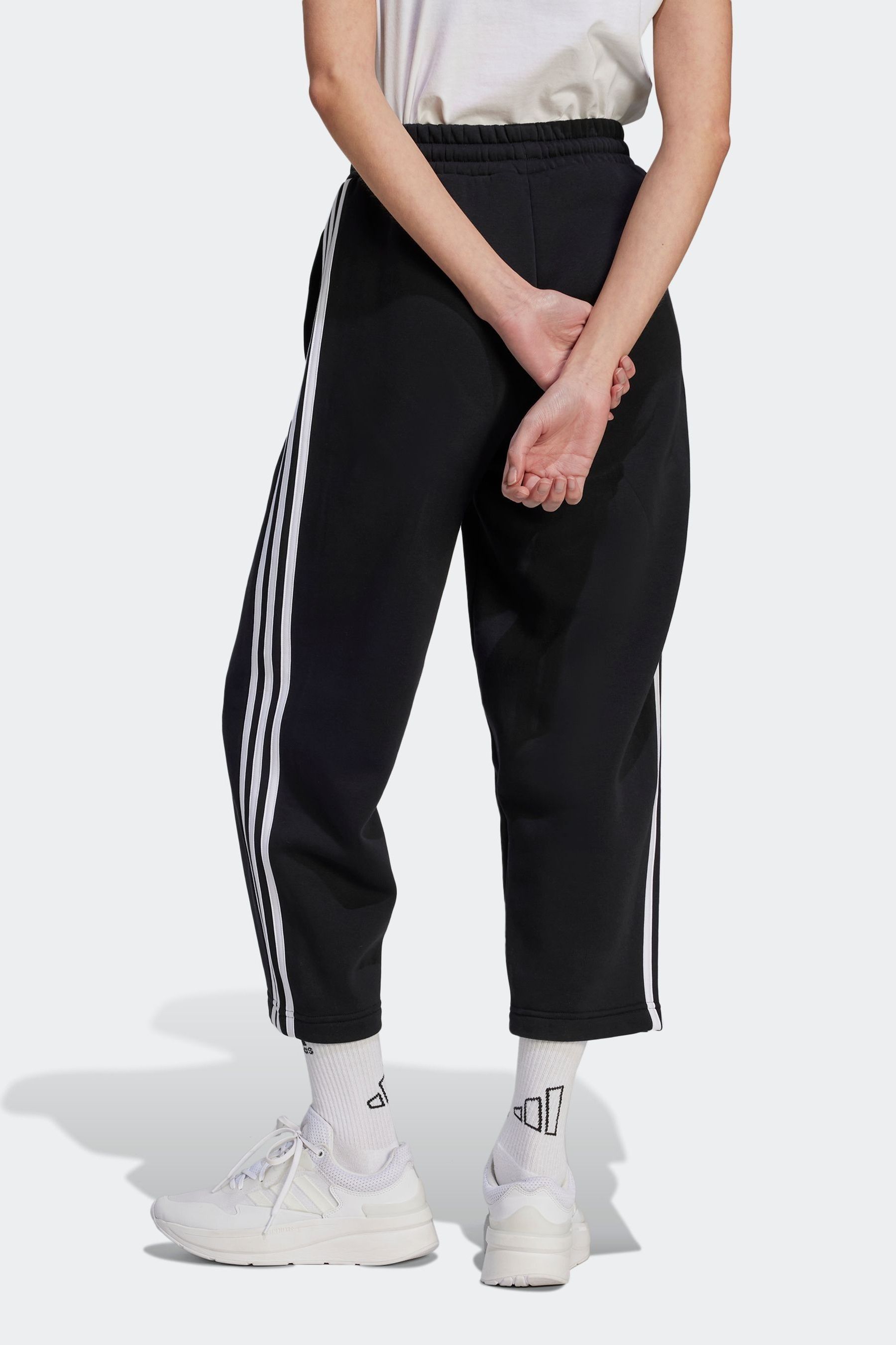 Buy adidas Black Sportswear Essentials 3 Stripes Open Hem Fleece Joggers from Next Germany