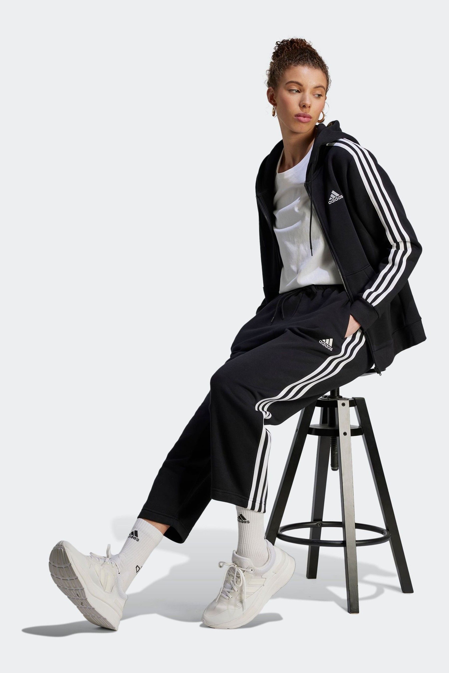 Women's adidas cotton fleece open hem sweatpants outlet