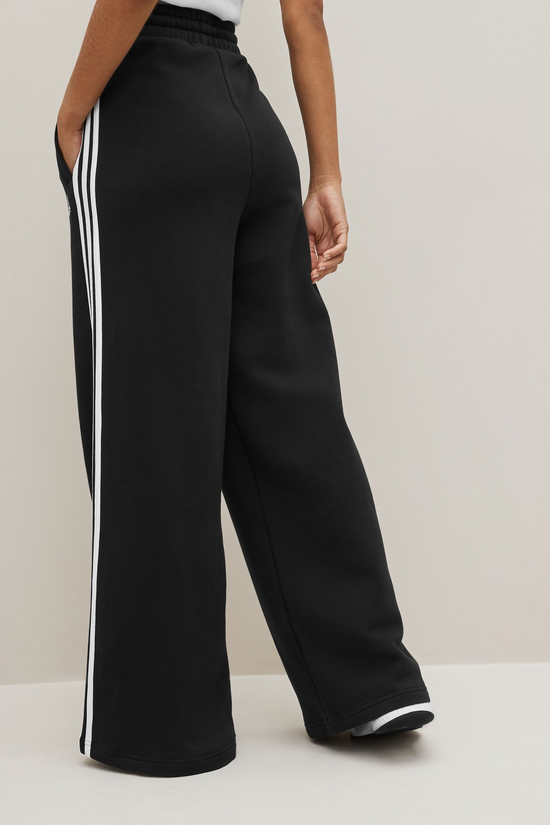 adidas Black adidas Essentials 3 Stripe Wide Leg Jogger