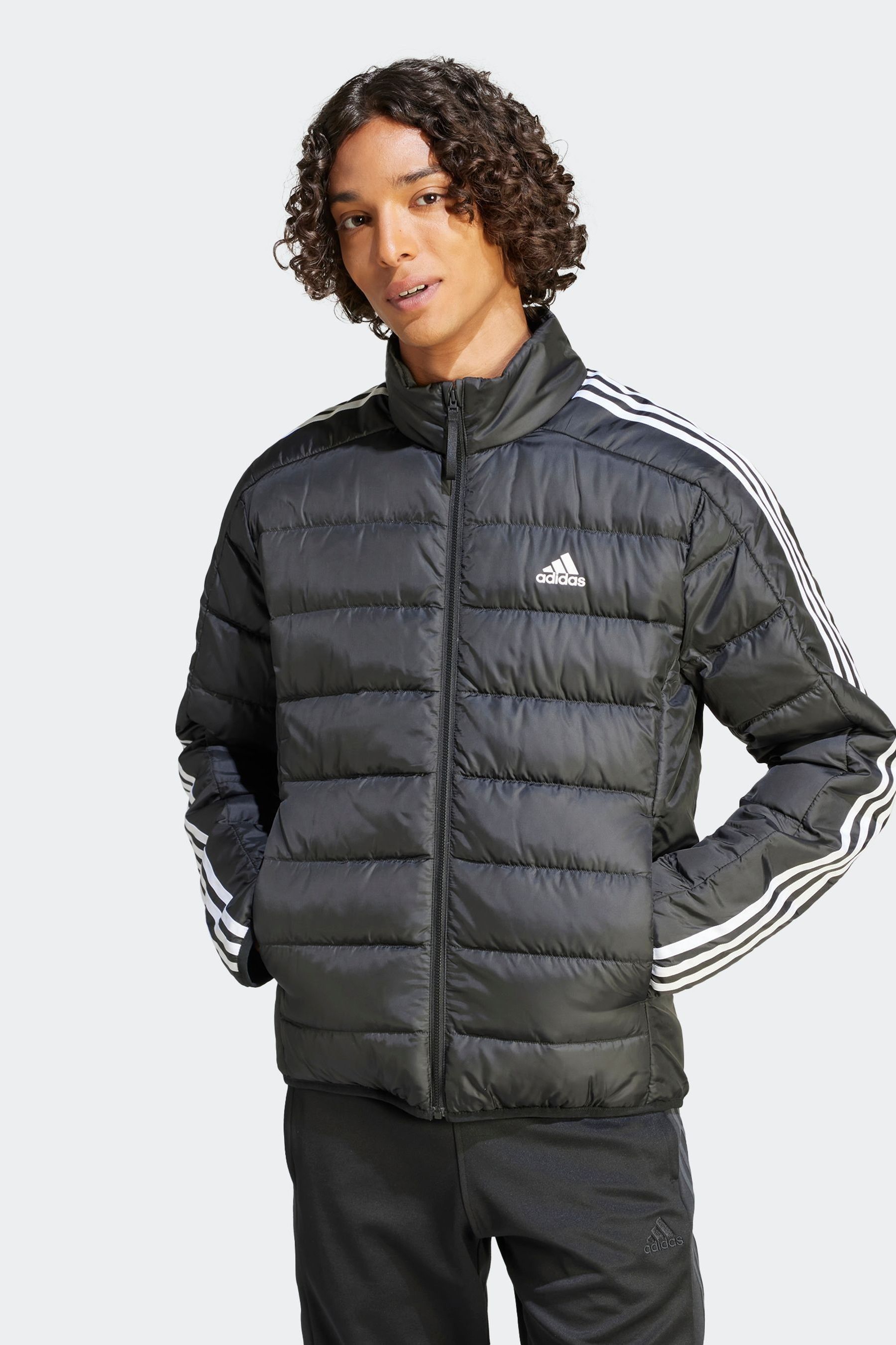 adidas Terrex Black Essentials 3 Stripes Light Down Jacket