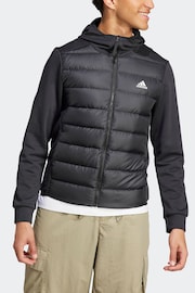 adidas Black Terrex Essentials Hybrid Down Hooded Jacket - Image 4 of 7