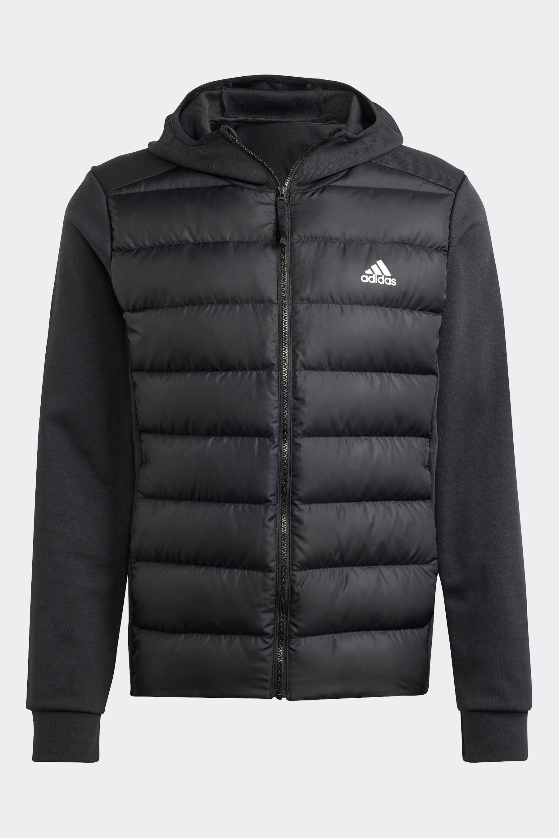 adidas Black Essentials Hybrid Down Hooded Jacket