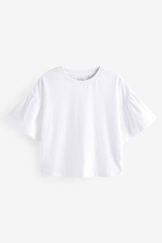 White Textured Frill Sleeve T-Shirt (3-16yrs) - Image 5 of 7