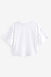 White Textured Frill Sleeve T-Shirt (3-16yrs) - Image 6 of 7