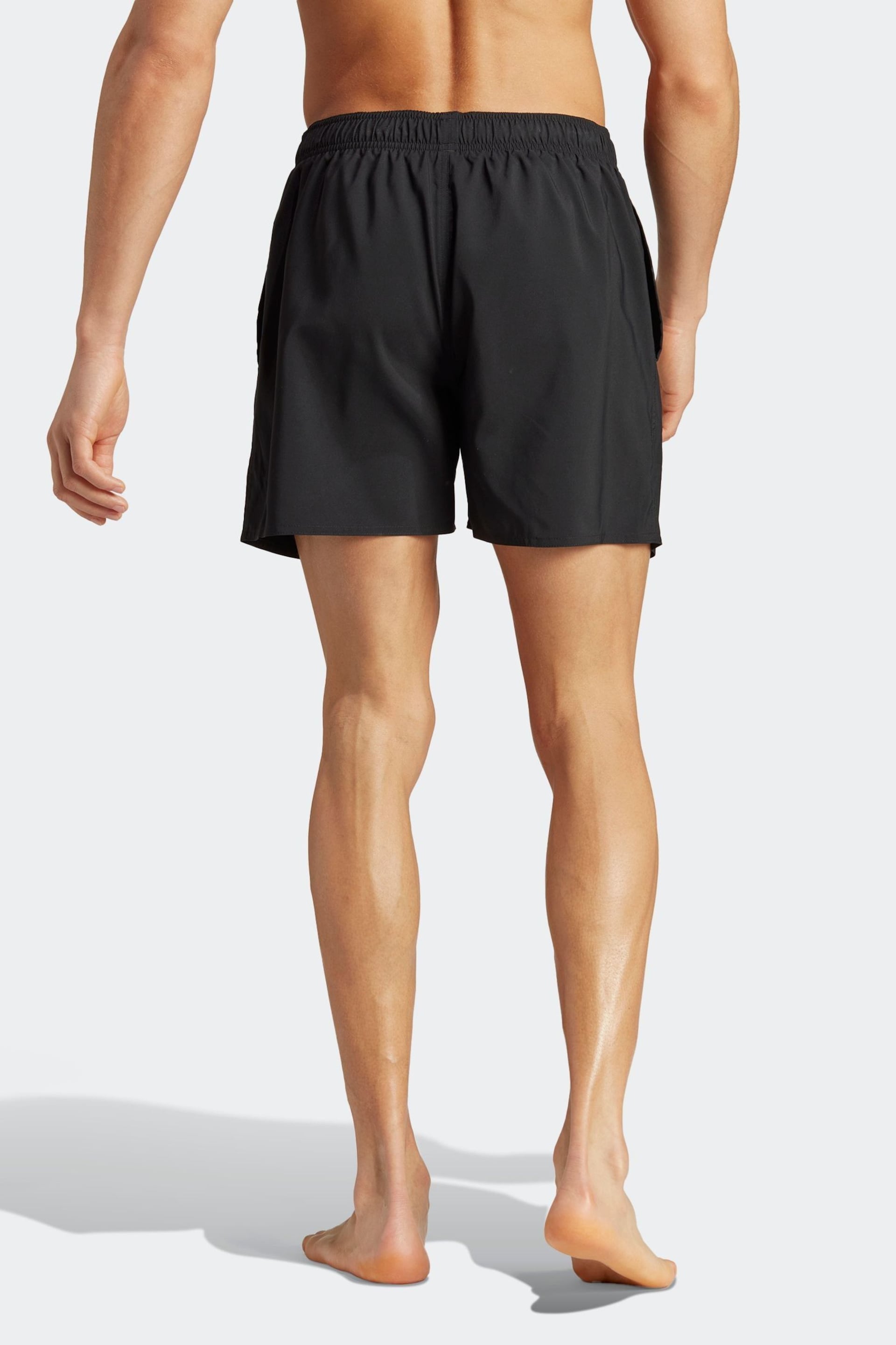 adidas Dark Black Solid CLX Short Length Swim Shorts - Image 3 of 9