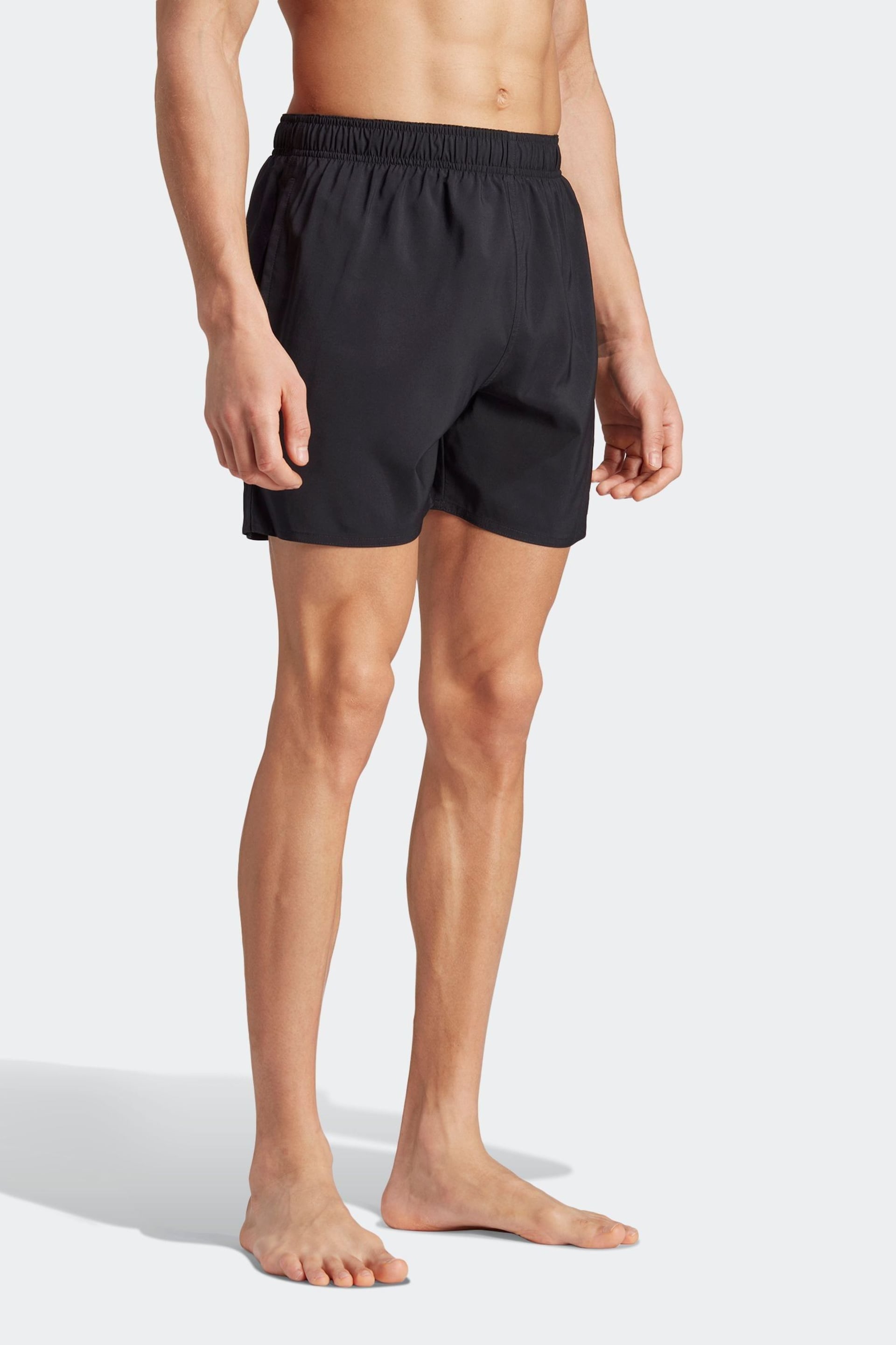 adidas Dark Black Solid CLX Short Length Swim Shorts - Image 5 of 9
