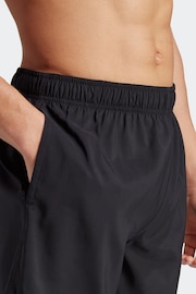 adidas Dark Black Solid CLX Short Length Swim Shorts - Image 6 of 9