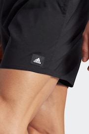 adidas Dark Black Solid CLX Short Length Swim Shorts - Image 8 of 9