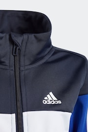 adidas Blue Kids Sportswear Tiberio 3-Stripes Colorblock Shiny Tracksuit - Image 12 of 14