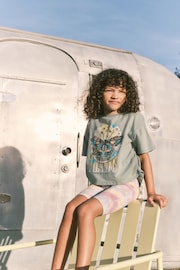 Khaki Green Sequin Butterfly T-Shirt and Cycling Shorts Set (3-16yrs) - Image 2 of 6