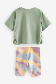 Khaki Green Sequin Butterfly T-Shirt and Cycling Shorts Set (3-16yrs) - Image 5 of 6