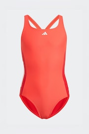 adidas Red Cut 3 Stripes Swimsuit - Image 1 of 6