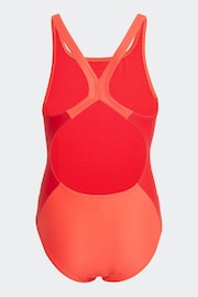 adidas Red Cut 3 Stripes Swimsuit - Image 2 of 6