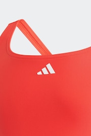 adidas Red Cut 3 Stripes Swimsuit - Image 5 of 6