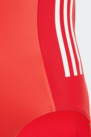 adidas Red Cut 3 Stripes Swimsuit - Image 6 of 6