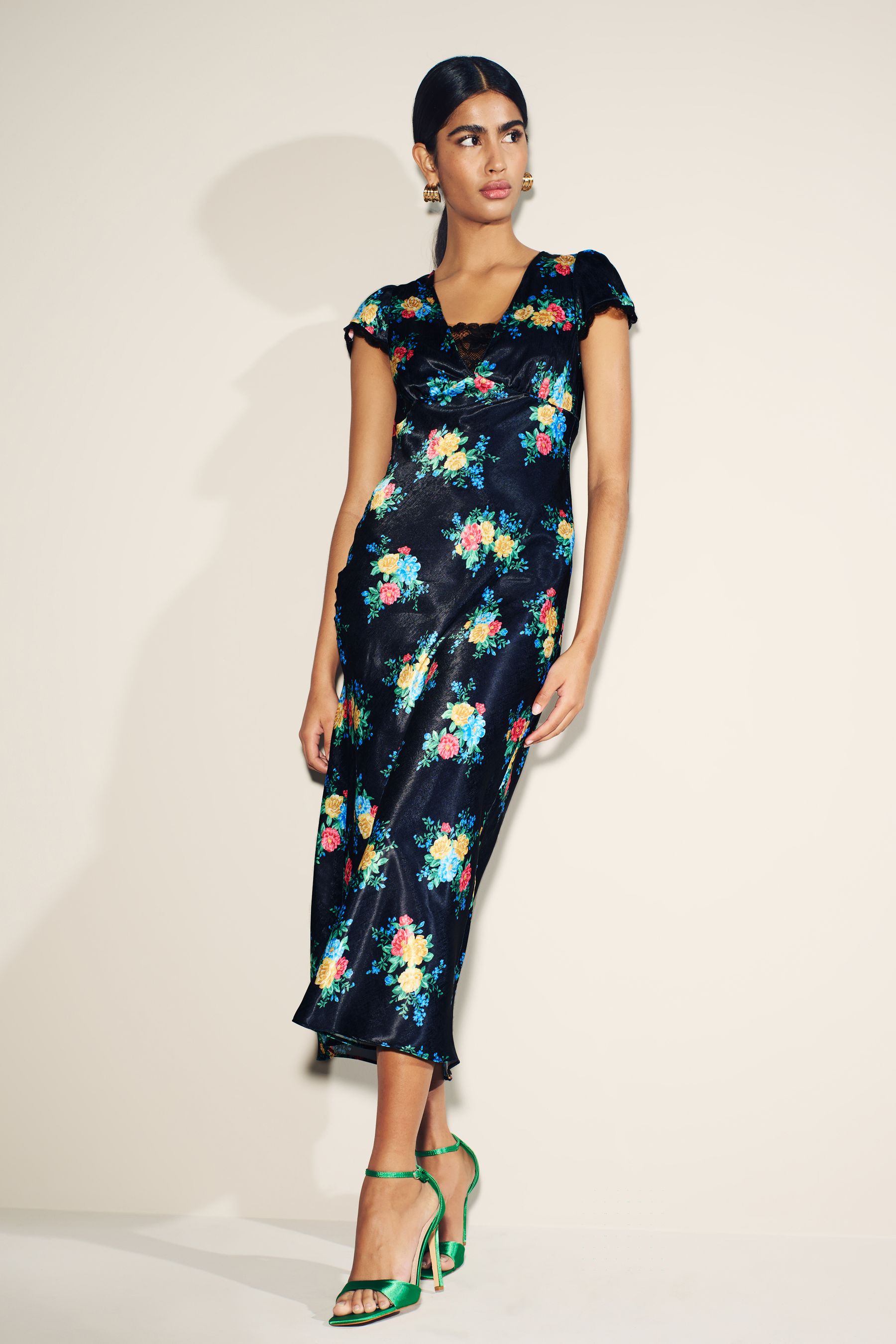 Black satin slip dress sales
