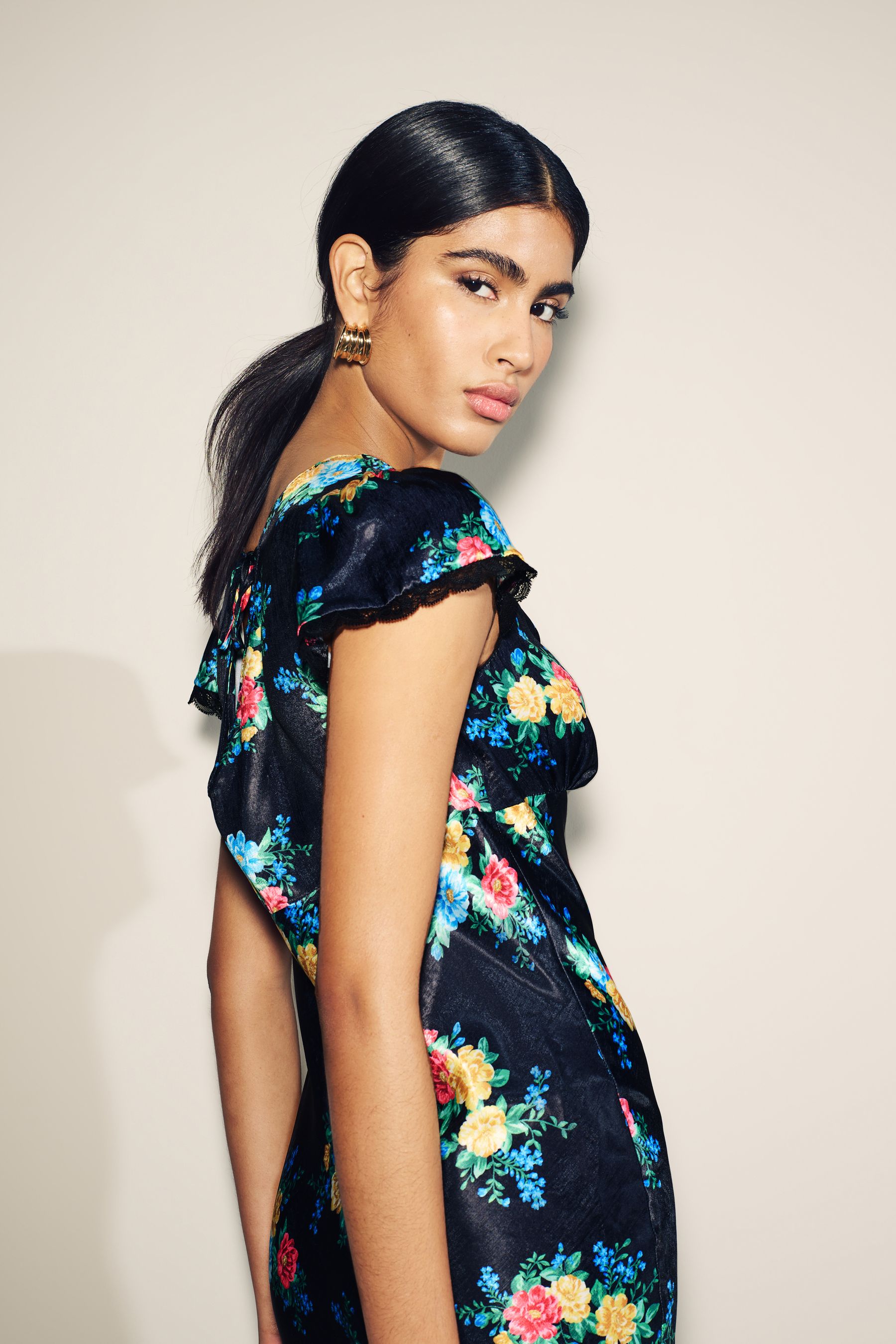 Buy Myleene Klass Printed Black Satin Slip Dress from Next Germany