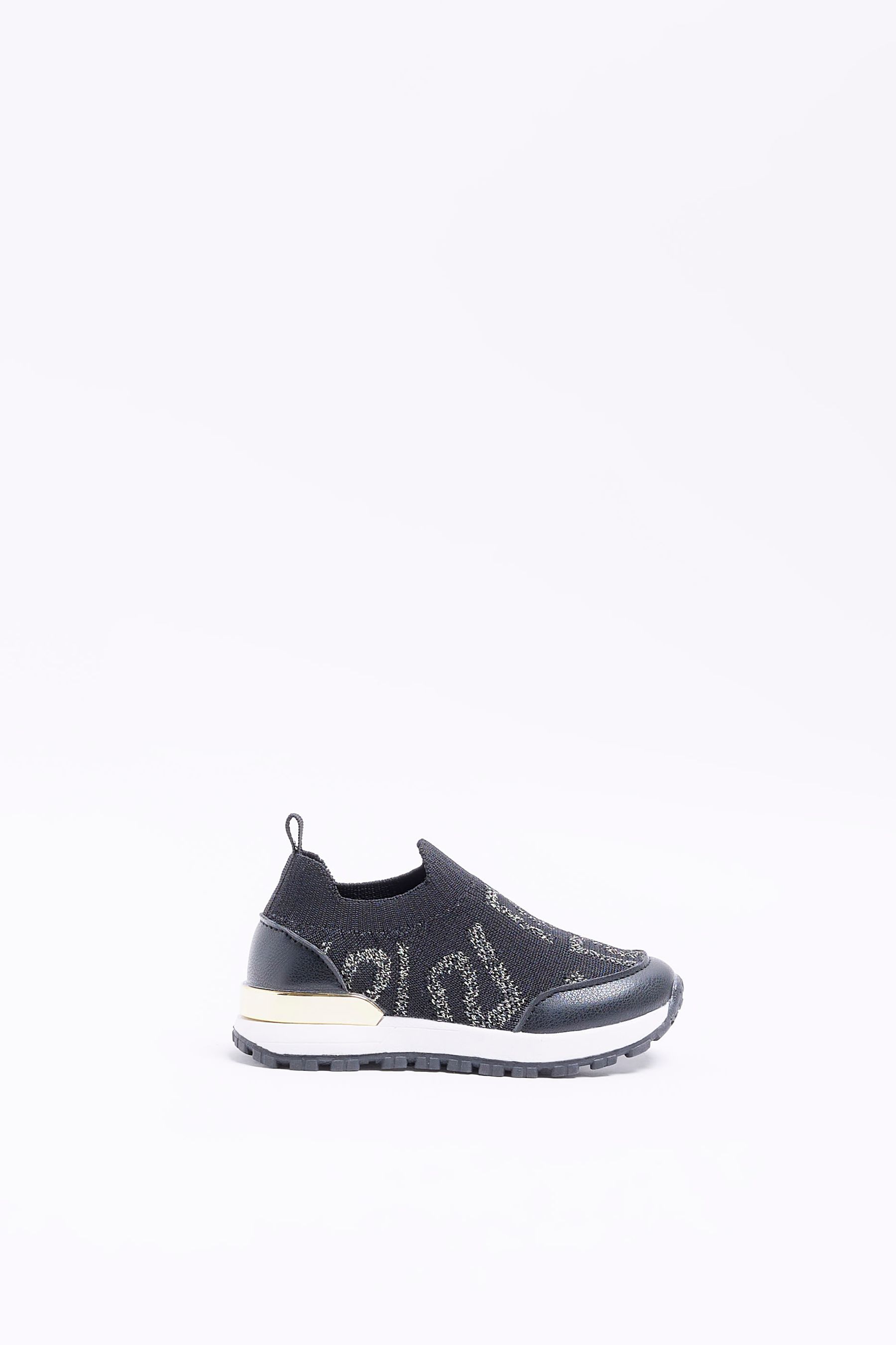 River island black knit runner trainers hotsell