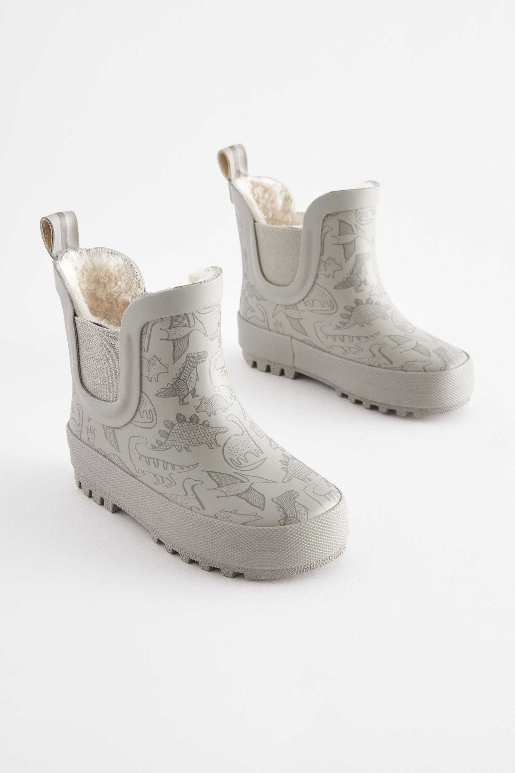 Buy Stone Natural Print Warm Lined Ankle Wellies from Next Luxembourg