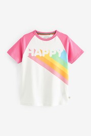 Little Bird by Jools Oliver Pink Short Sleeve Raglan Colourful T-Shirt - Image 3 of 6