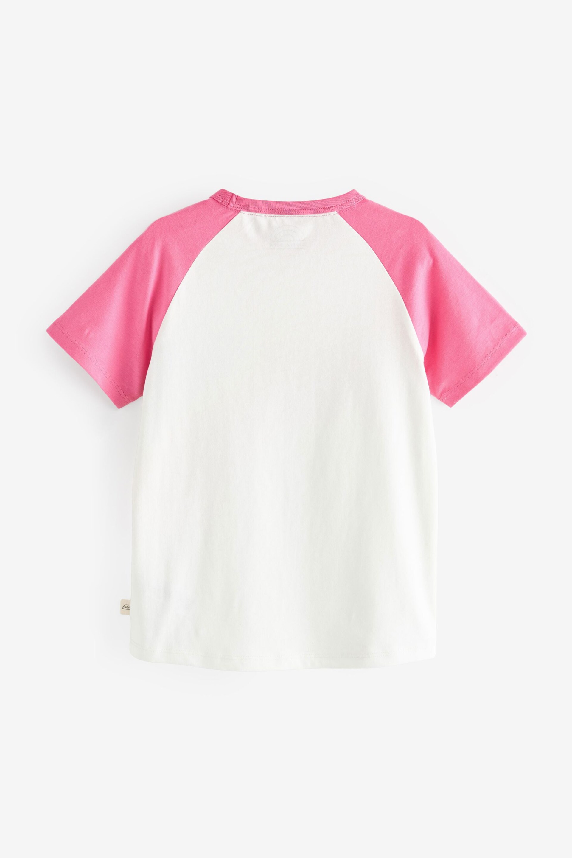 Little Bird by Jools Oliver Pink Short Sleeve Raglan Colourful T-Shirt - Image 4 of 6