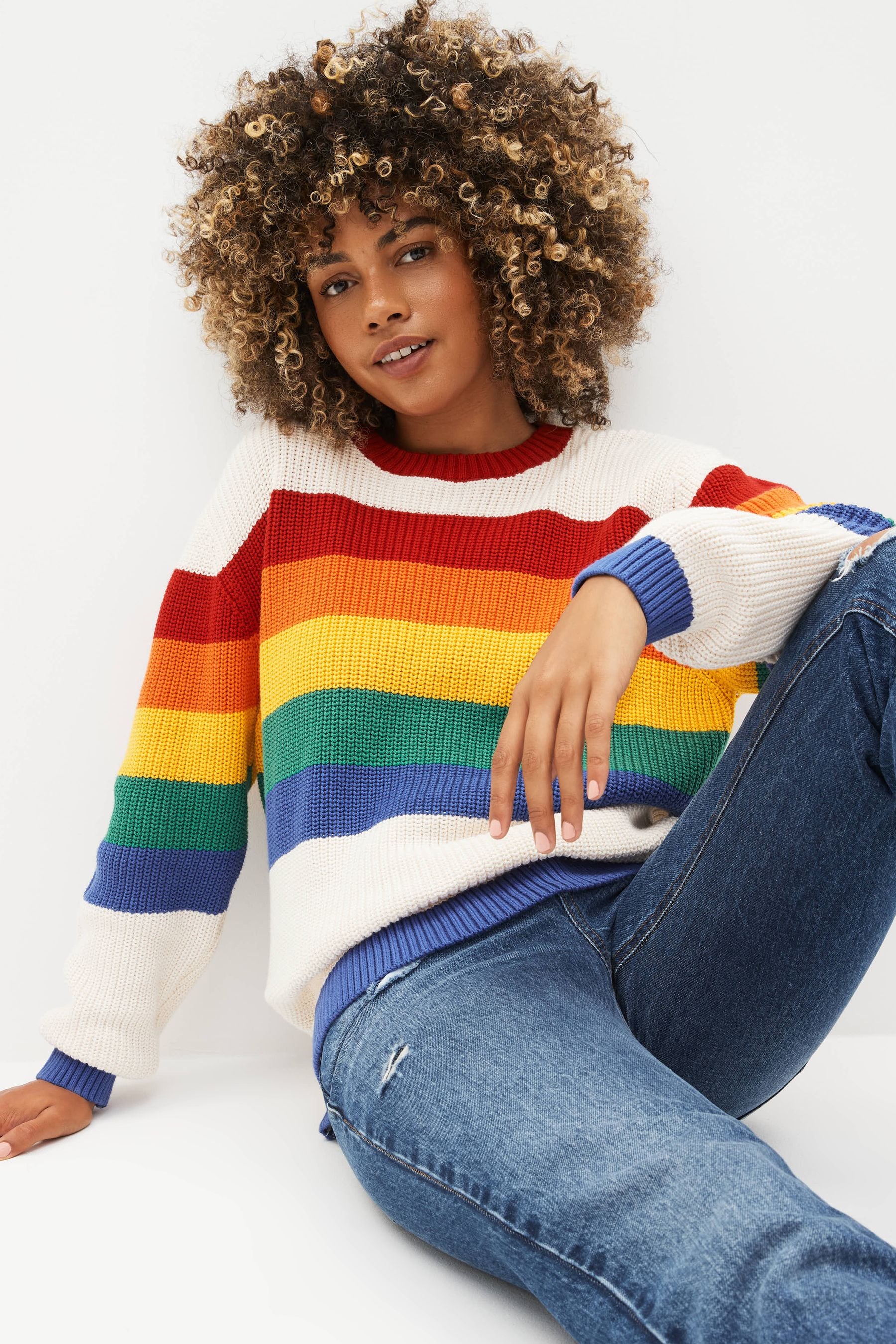 Next rainbow stripe jumper new arrivals