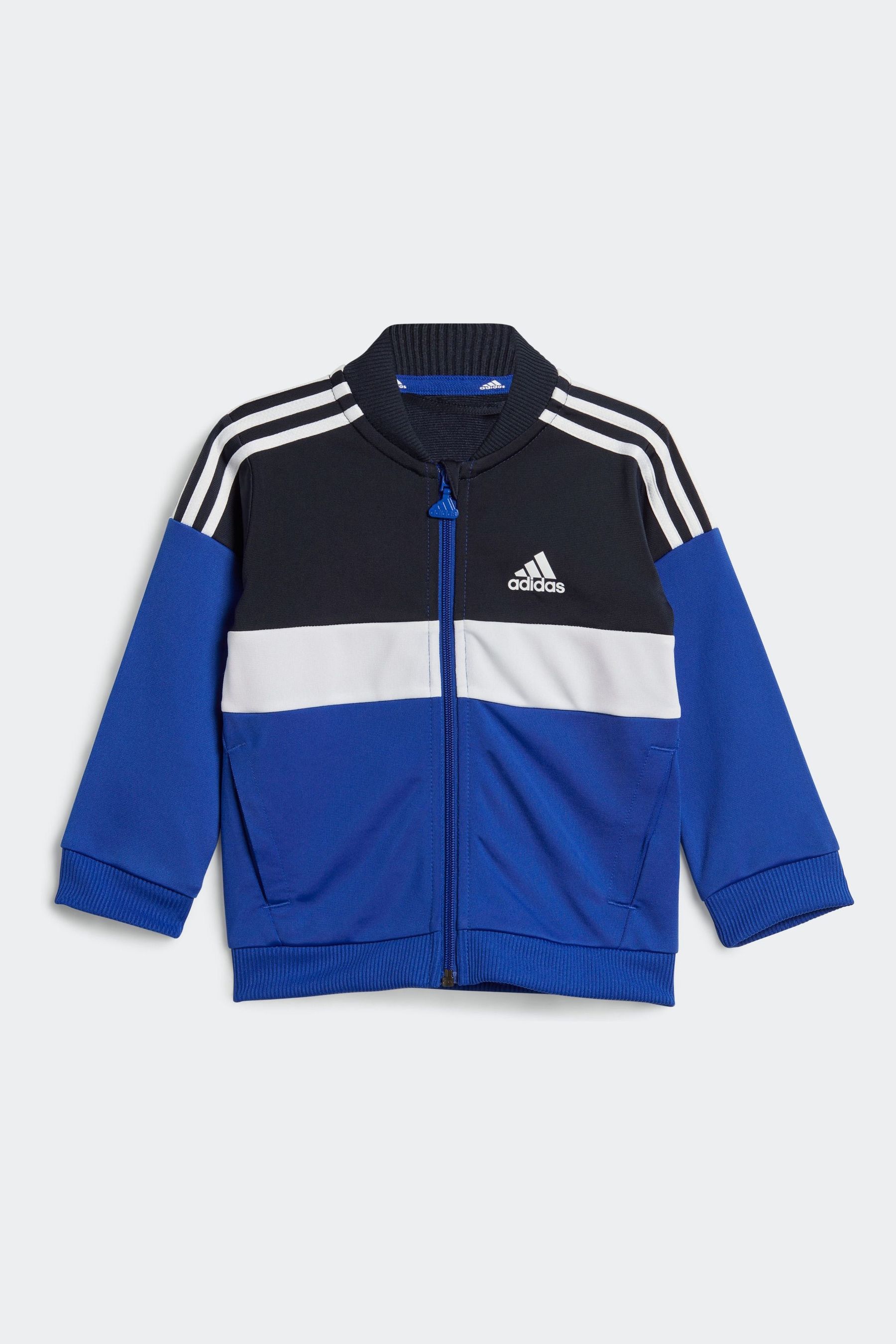 Buy adidas Blue Sportswear Tiberio 3 Stripes Colourblock Shiny Tracksuit Kids from Next Luxembourg