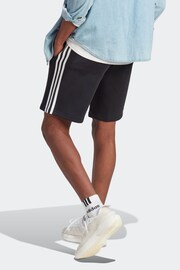 adidas Black Sportswear Essentials Fleece 3-Stripes Shorts - Image 2 of 6