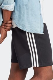 adidas Black Sportswear Essentials Fleece 3-Stripes Shorts - Image 5 of 6
