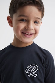 Reiss Navy Jude 9-14 yrs Cotton Crew Neck T-Shirt - Image 4 of 6