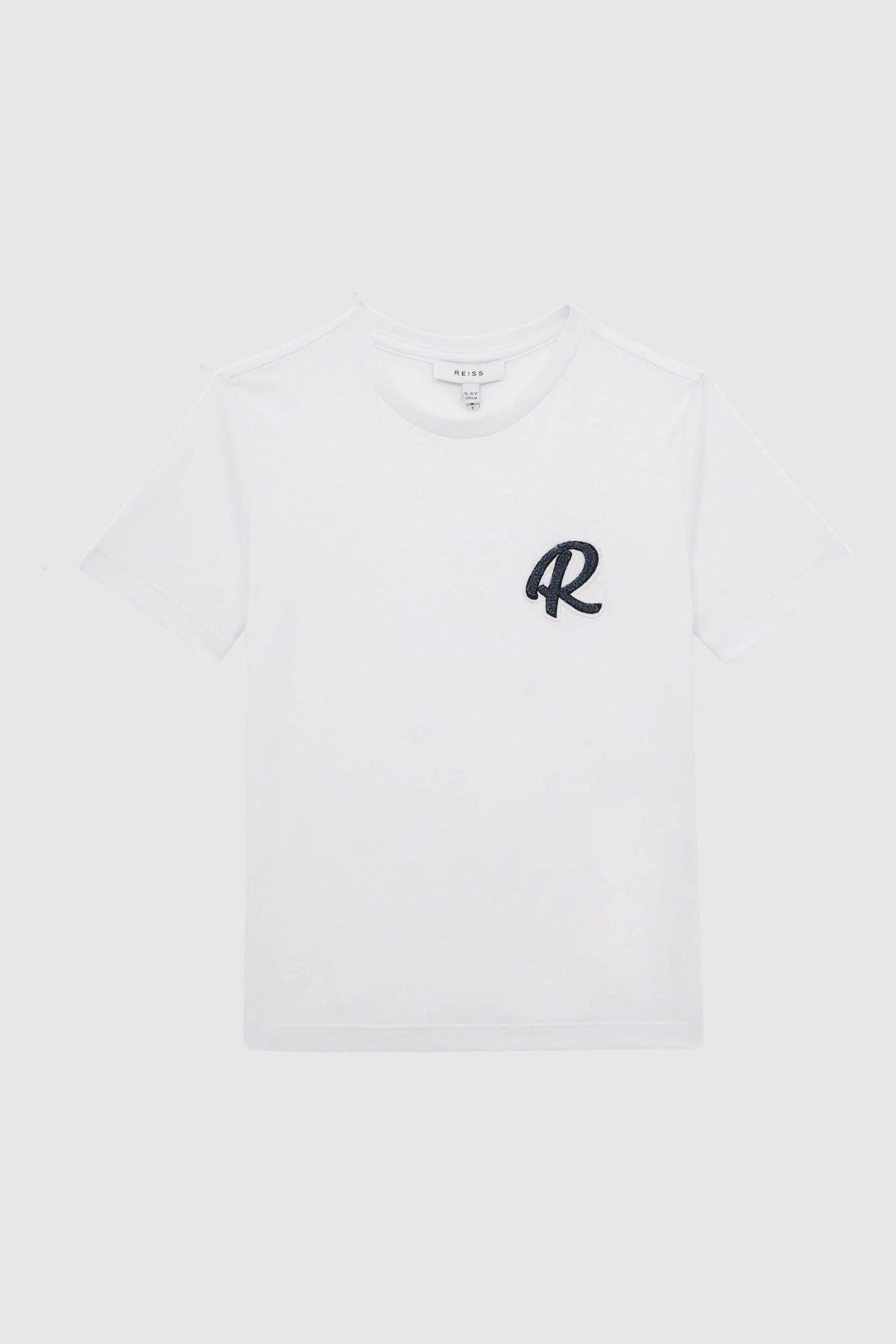 Reiss White Jude Senior Cotton Crew Neck T-Shirt - Image 2 of 7