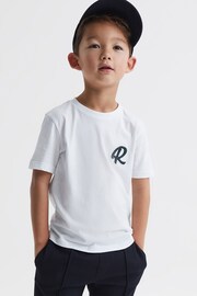 Reiss White Jude Senior Cotton Crew Neck T-Shirt - Image 3 of 7