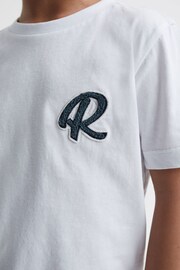 Reiss White Jude Junior Cotton Crew Neck T-Shirt - Image 4 of 7