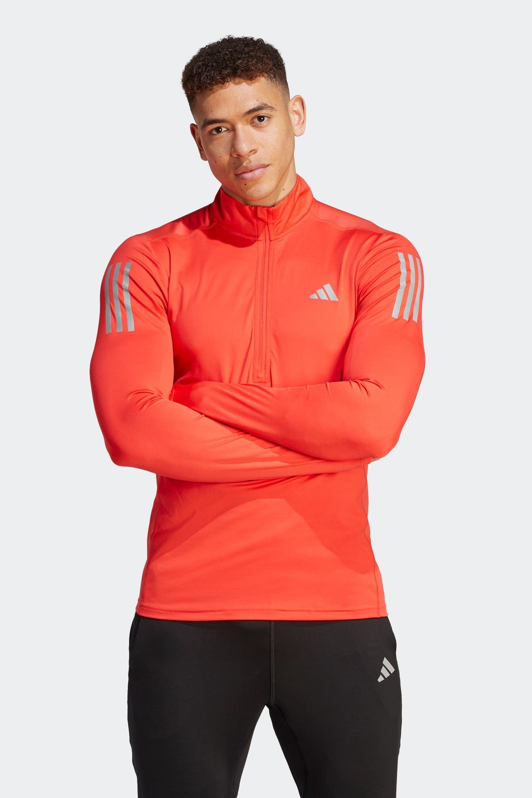 Buy adidas Red Performance Own the Run 1 4 Zip Long Sleeve Sweatshirt from Next Luxembourg