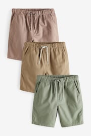 Pink/Tan Brown/Sage Green Pull-On Shorts 3 Pack (3-16yrs) - Image 1 of 5