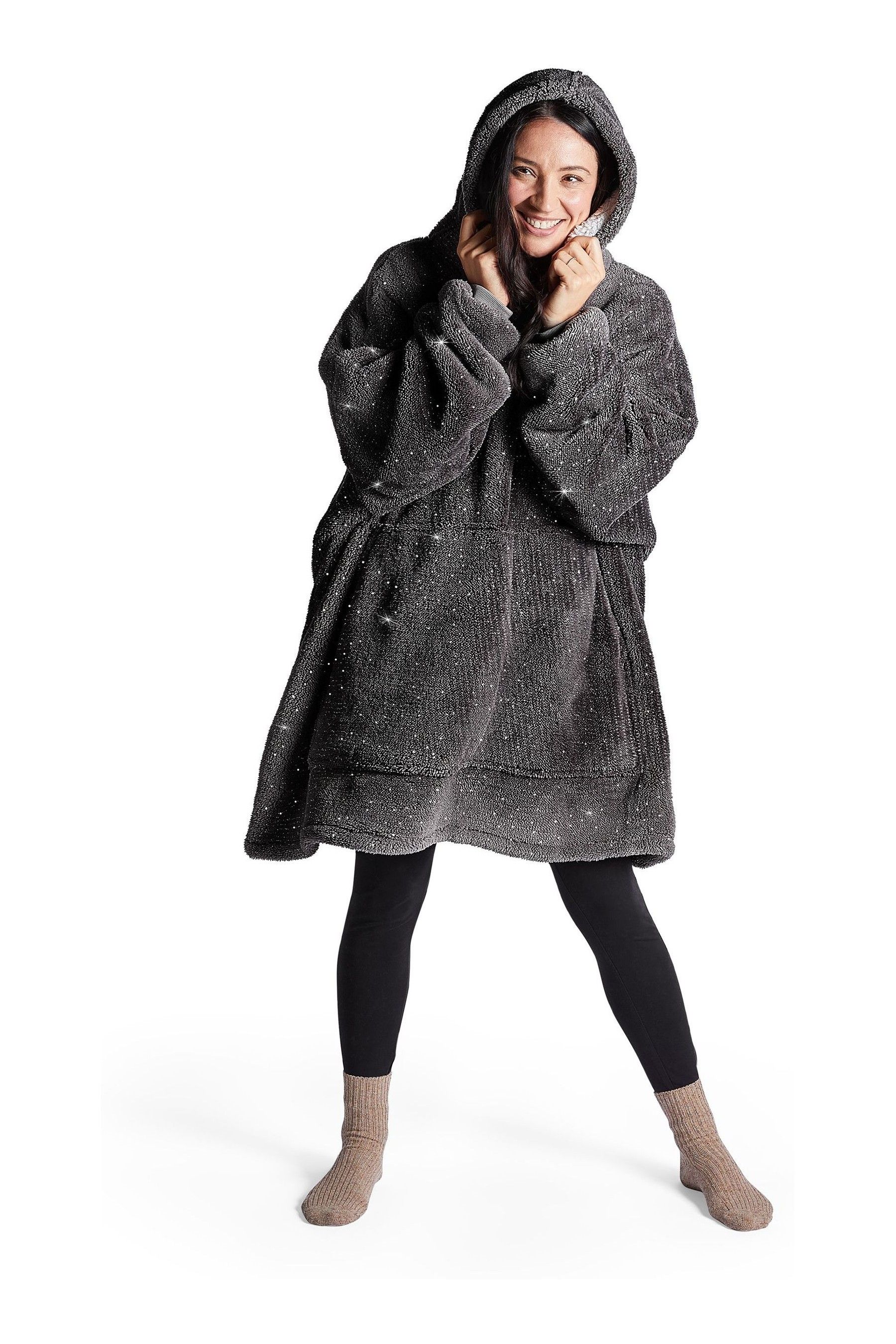Silentnight Grey Oversized Glitter Snugsie